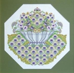 Fremme Stickpackung - Blumenschale grün 44x44 cm