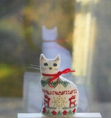 Stickvorlage Cotton Pixels - 3D Winter Cat