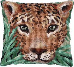 Stickpackung Needleart World - Kreuzstichkissen Leopard Watch