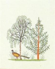 Stickpackung Haandarbejdets Fremme - Fasan unter Bäumen 24x30 cm