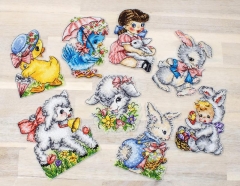 Stickpackung Leti Stitch - Easter Ornaments Kit 8er-Set 11x8 cm