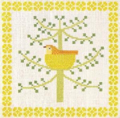 Fremme Stickpackung - Vogel im Baum 15x15 cm