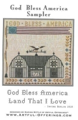 Stickvorlage Artful Offerings God Bless America Sampler 