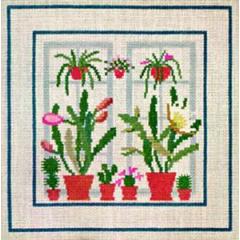 Fenster mit Kakteen - Haandarbejdets Fremme (Stickpackung)