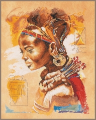 Lanarte Stickbild Afrikanerin 39x49 cm