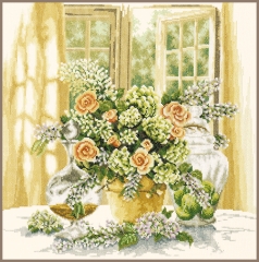 Lanarte Stickpackung - Blumenfenster