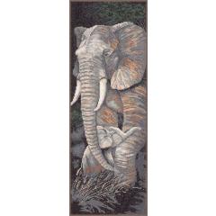 Lanarte Stickpackung - Elefantenmutter mit Kind 17x50 cm