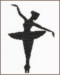 Lanarte Stickbild Ballett-Tänzerin 11,5x14,5 cm