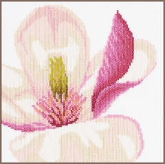 Lanarte Stickbild Magnolienblüte 20x20 cm