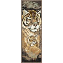 Lanarte Stickpackung - Tiger mit Jungtier 17x50 cm
