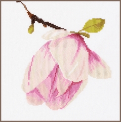 Lanarte Stickbild Magnolienblüte 20x20 cm