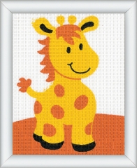Kinderstickpackung Vervaco – Giraffe 12,5x16 cm