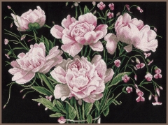 Lanarte Stickbild Rosa Rosen 46x37 cm