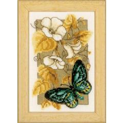 Vervaco Verachtert - Stickbild Schmetterling auf Blumen