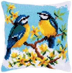 Kreuzstichkissen Verachtert/Vervaco - Blaumeisen 40x40 cm
