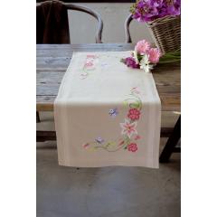 Vervaco Verachtert - Läufer Blumen pink bedruckt