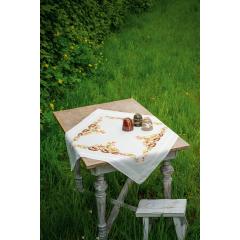 Vervaco Verachtert - Tischdecke Igel mit Herbstblättern bedruckt