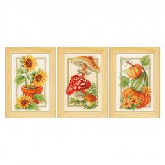Vervaco Verachtert - Stickbilder Miniaturen Herbst 3er-Set