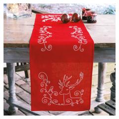 Läufer Elch & Vogel bedruckt - Vervaco Verachtert (Stickpackung)