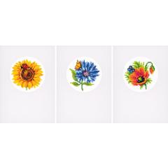 Vervaco Stickpackung - Passepartoutkarten Sommerblumen 3er-Set