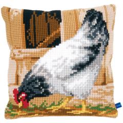 Vervaco Verachtert - Kreuzstichkissen Graues Huhn