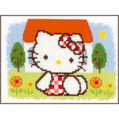 Vervaco Stickbild Hello Kitty im Sommer 18x13 cm