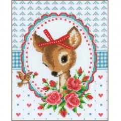 Vervaco Verachtert - Stickbild Bambi mit Rosen