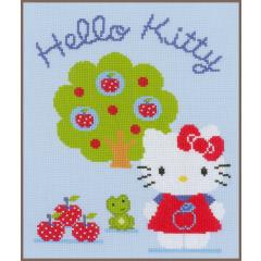 Vervaco Stickbild Hello Kitty mit Apfelbaum 20x25 cm