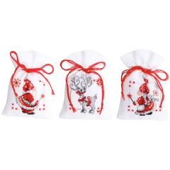 Vervaco Verachtert - Geschenksäckchen Weihnachtswichtel 3er-Set