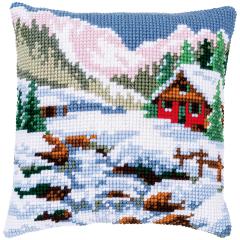 Vervaco Verachtert - Kreuzstichkissen Winterlandschaft