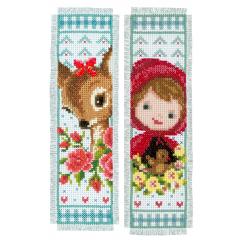 Vervaco Stickpackung - Lesezeichen Bambi & Rotkäppchen 2er-Set