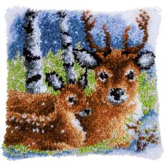 Knüpfkissen Verachtert/Vervaco - Hirsch im Schnee