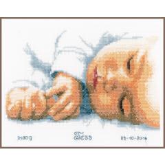 Vervaco Geburtsbild Baby 24x18 cm