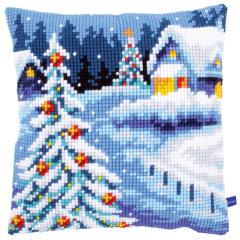 Vervaco Verachtert - Kreuzstichkissen Winterlandschaft