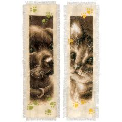 Vervaco Stickpackung - Lesezeichen Katze & Hund 2er-Set
