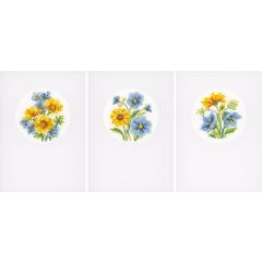 Vervaco Stickpackung - Passepartoutkarten Blumen 3er-Set