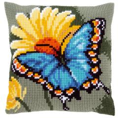 Vervaco Verachtert - Kreuzstichkissen Blauer Schmetterling