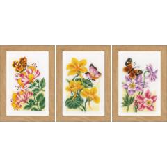 Vervaco Verachtert - Stickbilder Miniaturen Schmetterlinge 3er-Set