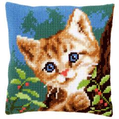 Vervaco Verachtert - Kreuzstichkissen Katze auf dem Baum