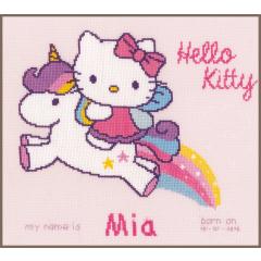 Vervaco Stickpackung - Geburtsbild Hello Kitty mit Einhorn