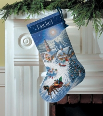 Stickpackung Dimensions - Stocking Sleigh Ride at Dusk