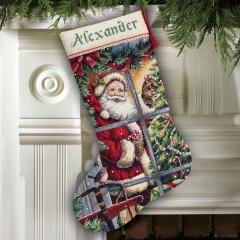Stickpackung Dimensions - Stocking Candy Cane Santa