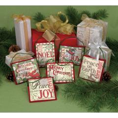 Dimensions Stickpackung - Ornament Christmas Sayings 6er-Set