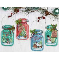 Dimensions Stickpackung - Christmas Jar Ornaments
