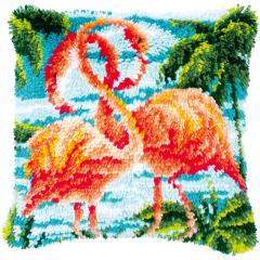Knüpfkissen Vervaco - Flamingos 40x40 cm