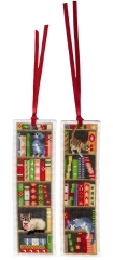 Vervaco Stickpackung - Lesezeichen Katzen im Bücherregal 2er-Set