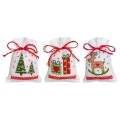 Vervaco Verachtert - Geschenksäckchen Weihnachten 3er-Set