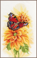 Lanarte Stickbild Blumen & Schmetterling 22x33 cm