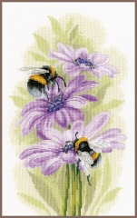 Stickpackung Lanarte – Blumen & Bienen 22x33 cm