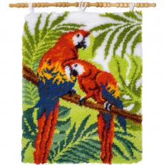 Knüpfteppich Vervaco - Papageien im Dschungel 55x72 cm